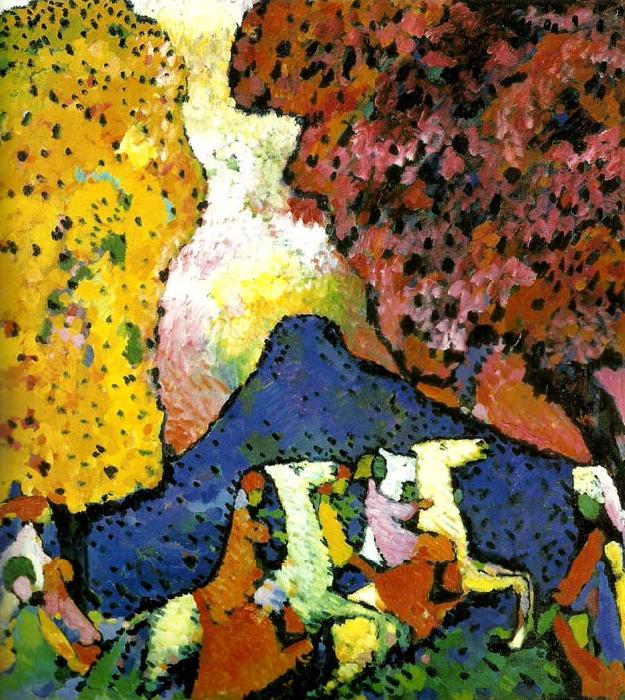Wassily Kandinsky the blue mountain oil painting image